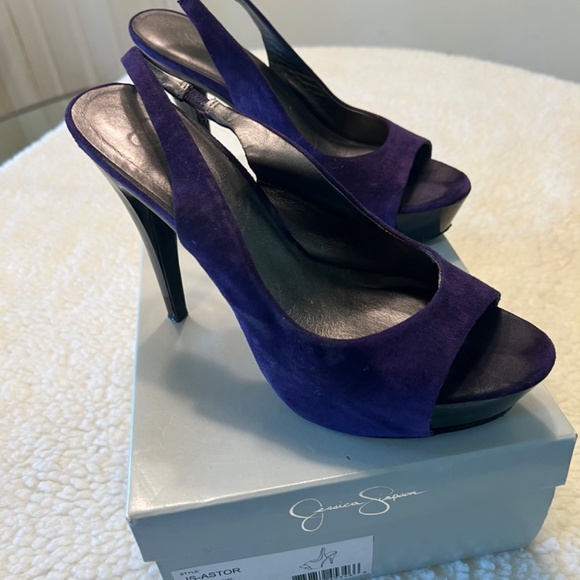 Jessica Simpson Slingback Heels (Style - JS Astor | Color - Plum Suede) Women’s - Picture 3 of 3
